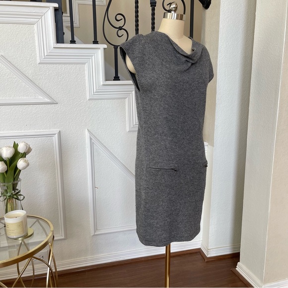 BCBG Max Azria Cashmere wool sweater dress grey heather size small S - Picture 2 of 10